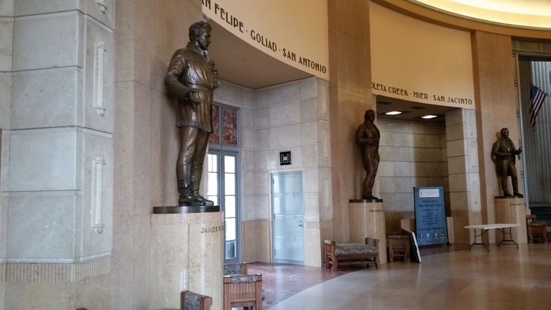 The Visitor Is Greeted By Statues Of Texas Notables Like Stephen F. Austin, Sam Houston And William B. Travis