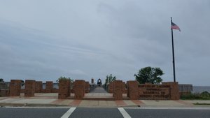 The Memorial From Across The Street In The Veterans Memorial Park