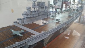 Model Of The USS Wasp – Note The Mid-Deck Elevator