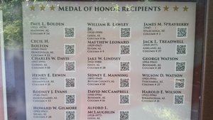 Alabama’s Medal Of Honor Recipients Are Listed Near The Entrance With A QR (Quick Response) Code To Access Each Recipient’s Citation