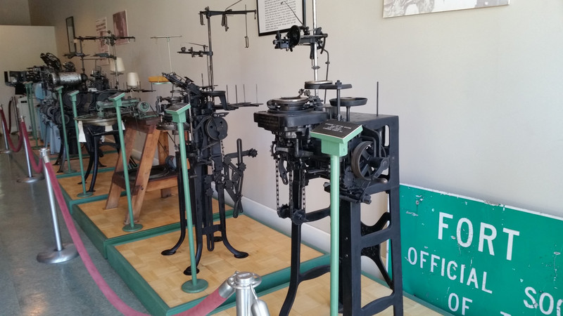 Numerous Hosiery Knitting Machines Are On Display