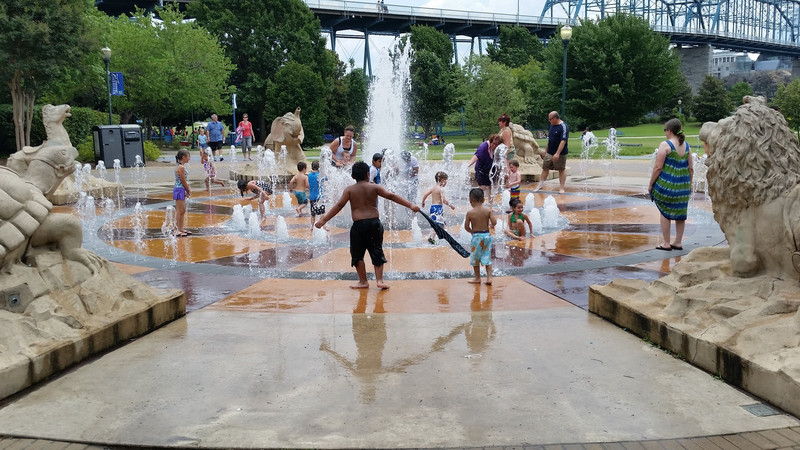 The Kids Were Having A Blast In The Fountain