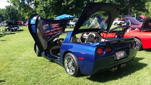 Some Car Show Entries Were Not So Old – Note They American Flag On The Inside Of The Hood