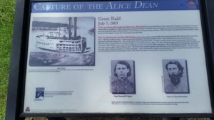 Placards Along The Riverfront Walkway Relate The History Of Morgan’s Raid