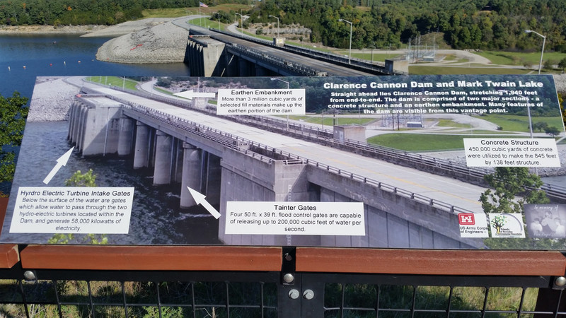 A Placard Explains The Features Of The Dam