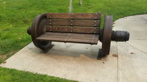 Even the Park Benches Have a Railroading Theme