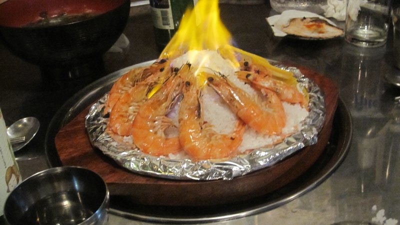 Flaming shrimp at stage 4