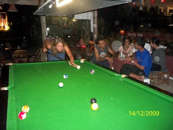 playing pool with the locals