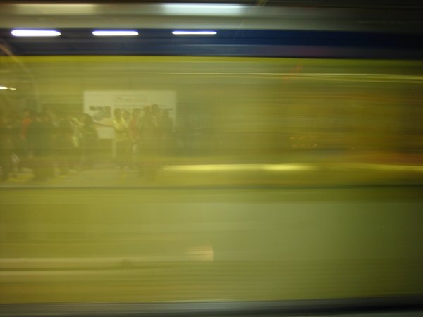 the monorail speeds by