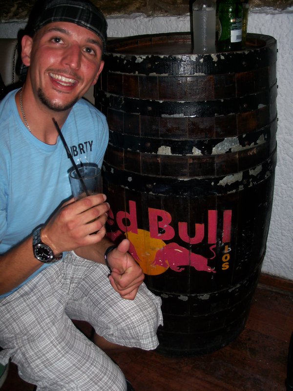 Steve at the Red Bull Bar