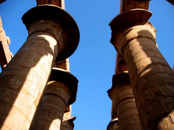 Karnak temple - Papyrus-shaped stone pillars