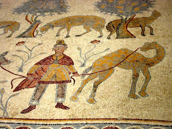 Interesting mosaics on the floor of the church