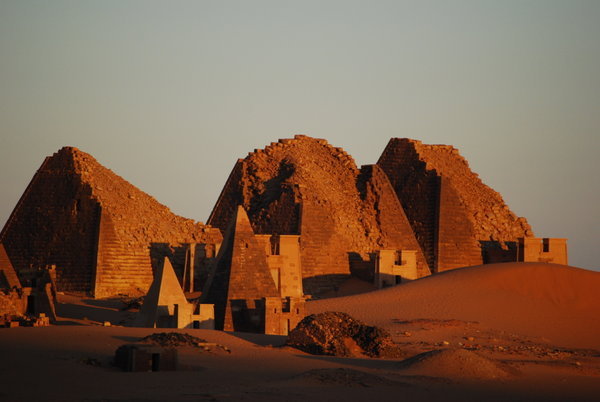 Meroe pyramids at sunrise