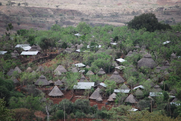 Konso village, with traditional housing