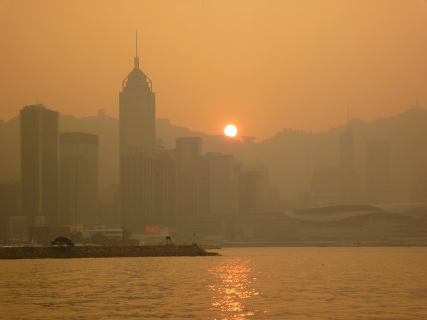 Sunset over Victoria Harbour