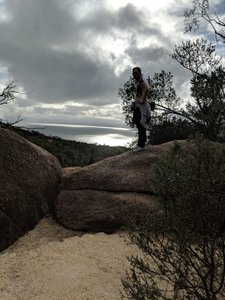 Checking out the view on our way up to Wineglass Bay Lookout