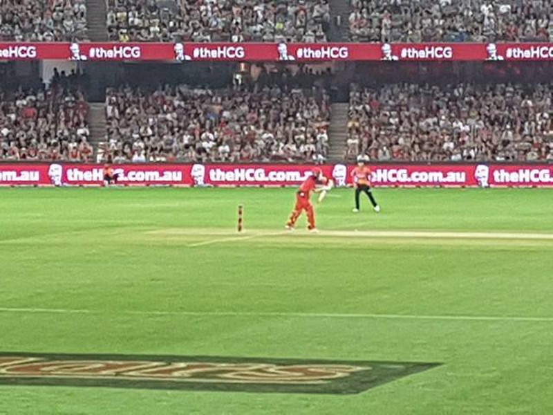First ball of Renegades vs. Scorchers 
