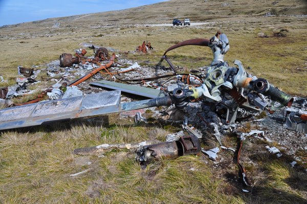 Wreckage of helicopter from the "conflict"