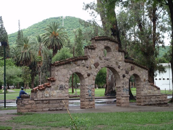 Stone archway in the park near our hostel