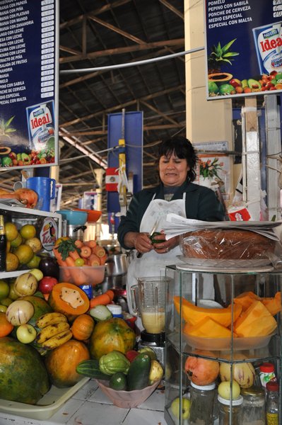 Our juice lady in the Cusco market