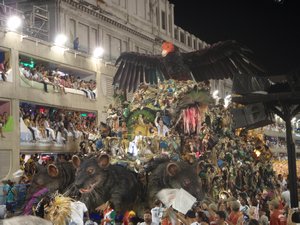 My favourite float of a giant garbage heap, rats and a vulture on top!