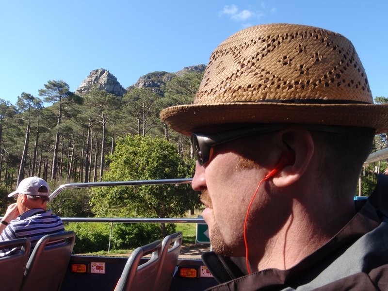 Chuck the tourist on our double-decker bus tour