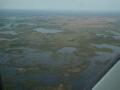 Flying over the Okavango Delta at the beginning of rainy season