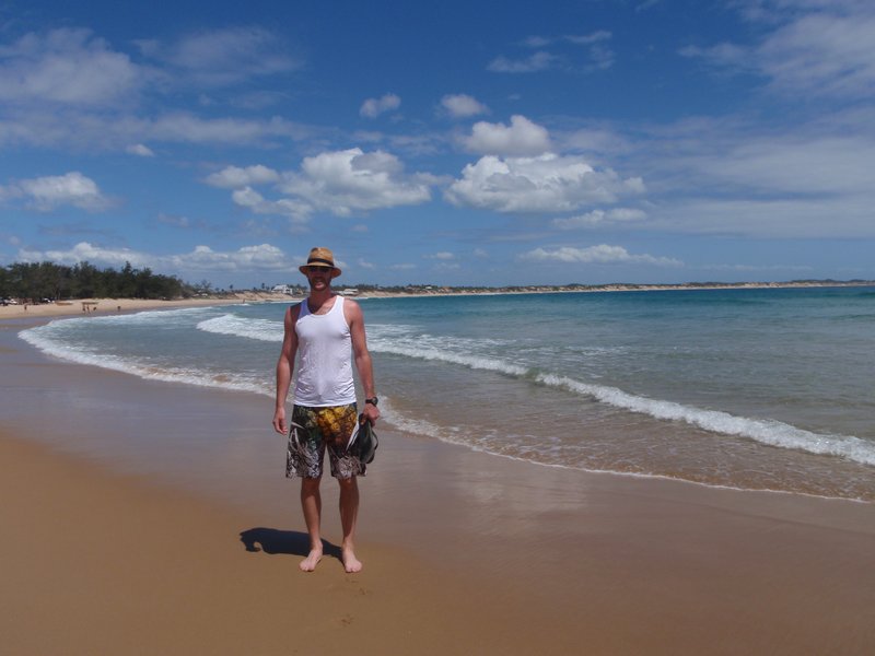 Walking on the beach in Tofo