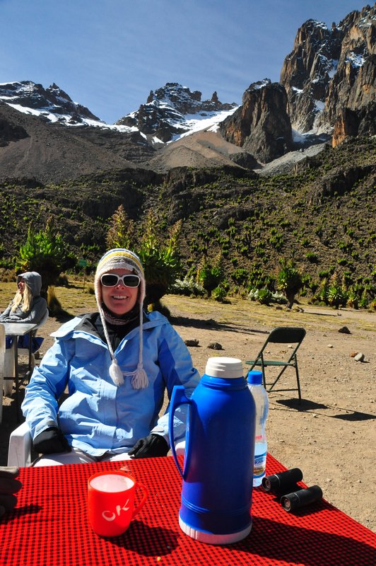 Breakfast with Lenana summit in the background