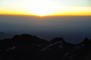 Sunrise on Lenana summit, Mount Kenya