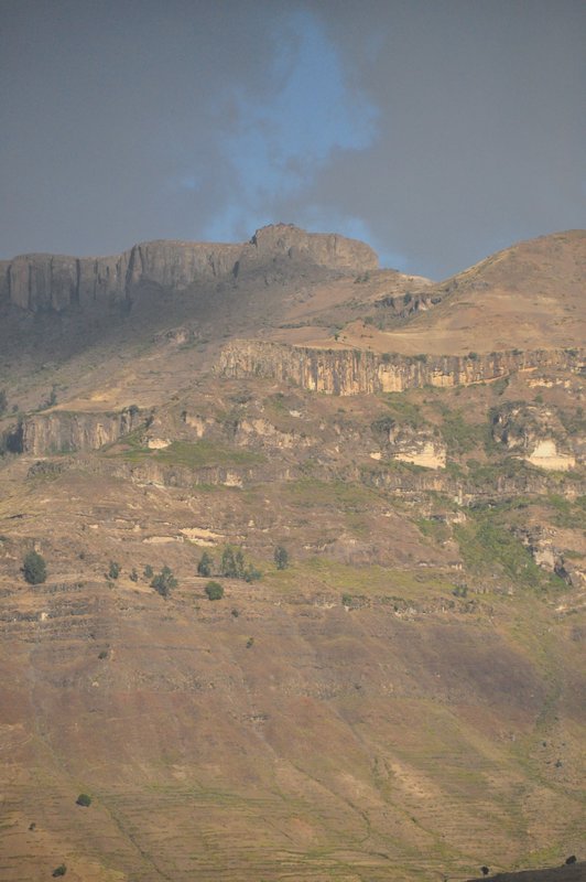 Sitting at our balcony at Ben Abeba, looking up at the tukuls where we stayed on the first night of our trek