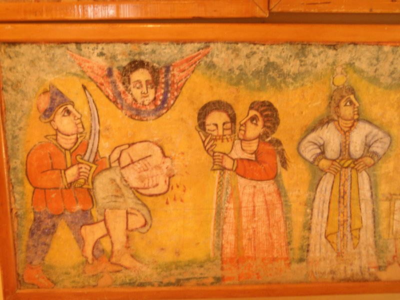 Graphic religious painting at the Ethnological Museum