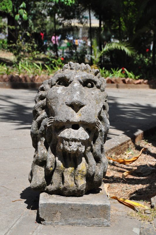 Imperial lion statue in front of Haile Selassie's former palace