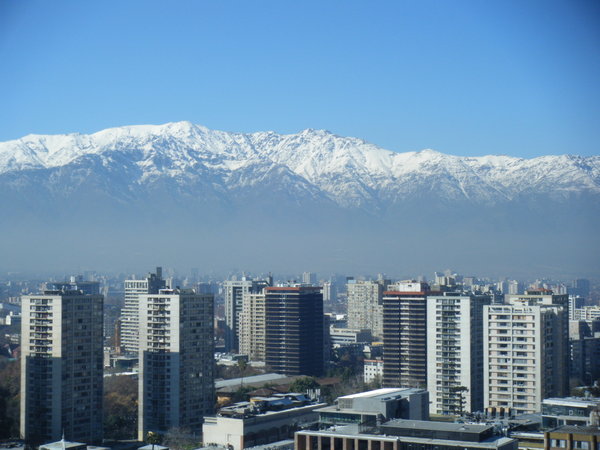 Santiago with Andes in background