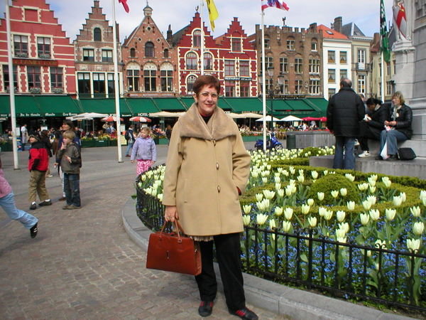 Mum and the Belgium flowers that she so much loved.