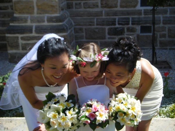 Janet with Sandra (maid of Honour) and flower girl