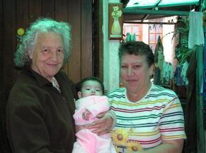 My host grandmother, granddaughter and mother