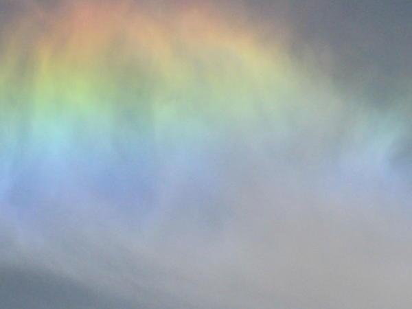 Rainbow cloud close-up