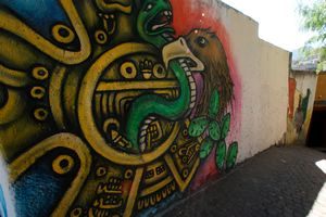 Aztec/ Toltec inspired graffiti, Guanajuato