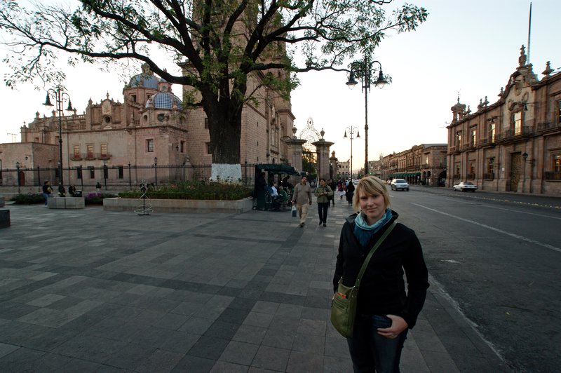 Outside the cathedral, Morelia