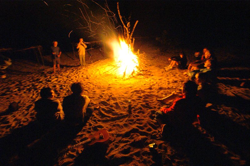 Bonfire on the beach, Trinidad