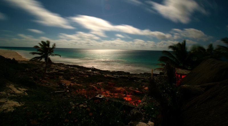 View from our room at night, Tulum