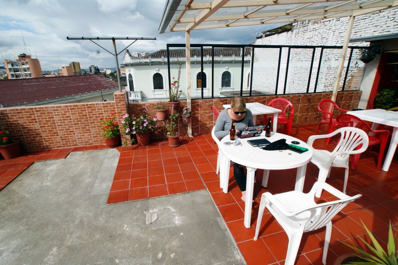 Terrace at the hostel, Quito