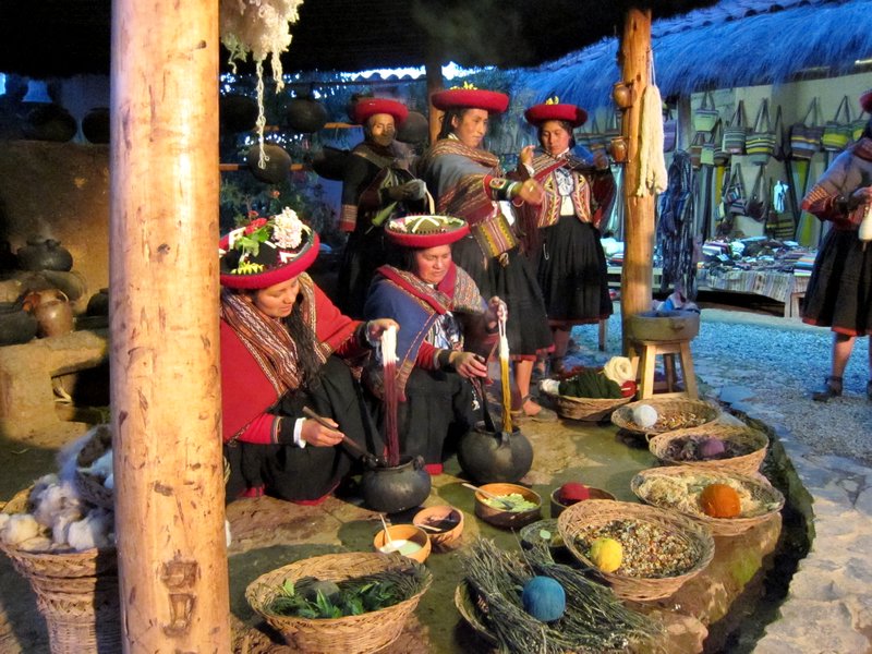 Ladies showing traditional weaving