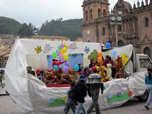 Kids in a parade, Cusco