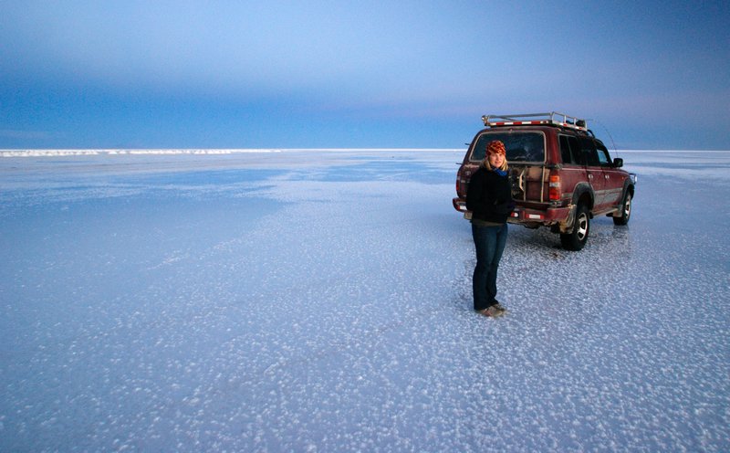 Cold on the Salar at dawn