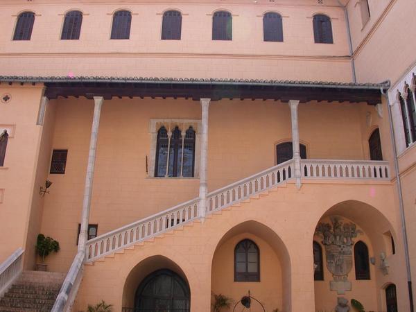 the palatial courtyard