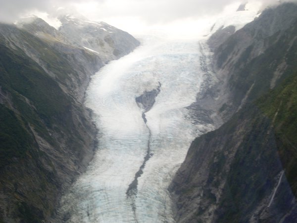 First sight of Franz Joseph Glacier