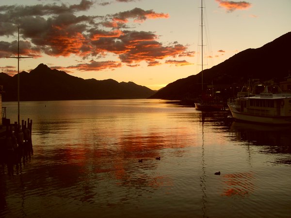 Sunset at Queenstown Harbour