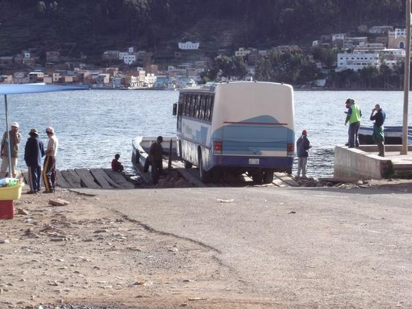 Bus gets on Boat